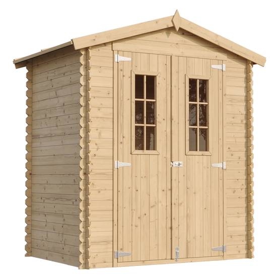 Timbela - Abri de jardin en bois - Stockage extérieur I196xL136xH218 cm/ 1,98 m² - Petit abri à outils, Local à vélos - 19 mm d’épaisseur - Timbela M367C - Image 2