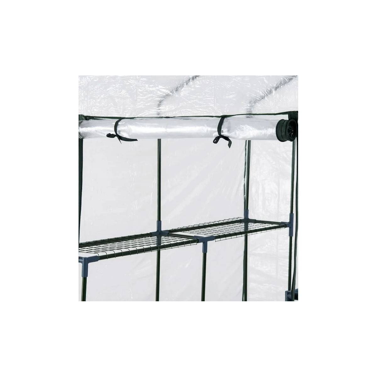 Serre de jardin 4 étagères 143 x 143 x H195cm Bache serre PVC Cadre Acier Legumes plantes Fleurs - Imagen 6