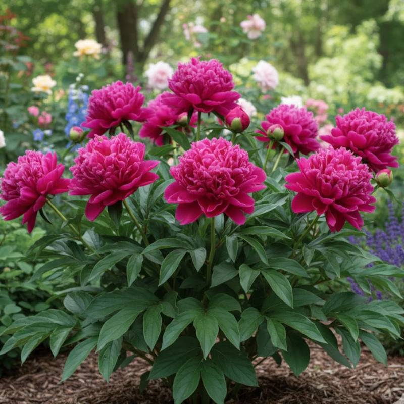 Pivoine herbacée Monsieur Adam Modzelewski à fleurs Rose/Rouge - feuillage Caduc - Pot de 2L - 10/20 cm - Imagen 1