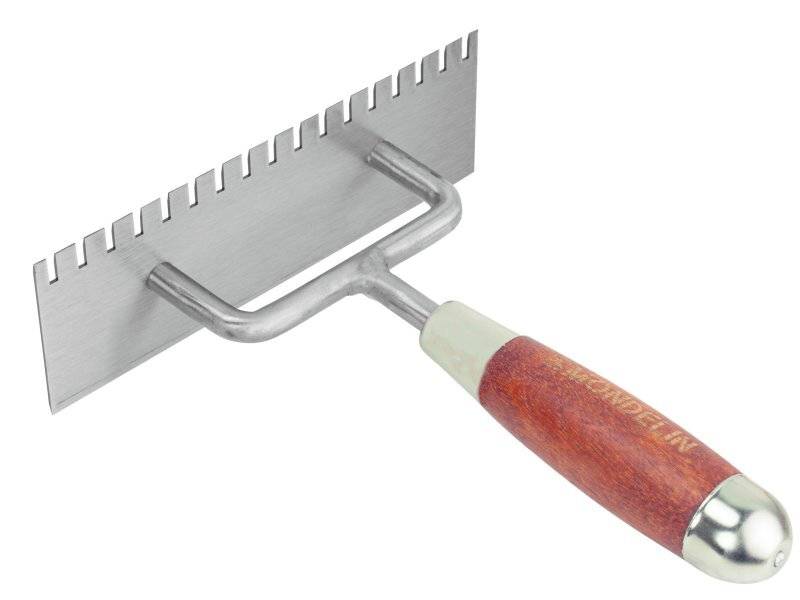 Truelle Berthelet dentée en acier – 1 côté denté, 1 côté lisse biseauté - Mondelin - Image 2