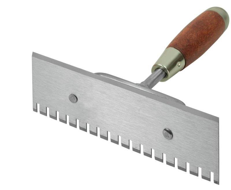 Truelle Berthelet dentée en acier – 1 côté denté, 1 côté lisse biseauté - Mondelin - Image 1