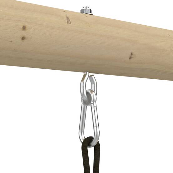 Station BARBOUZET 2 balançoires - vis-à-vis - toboggan - kit d'ancrage - bois FSC® h224 cm - Image 5