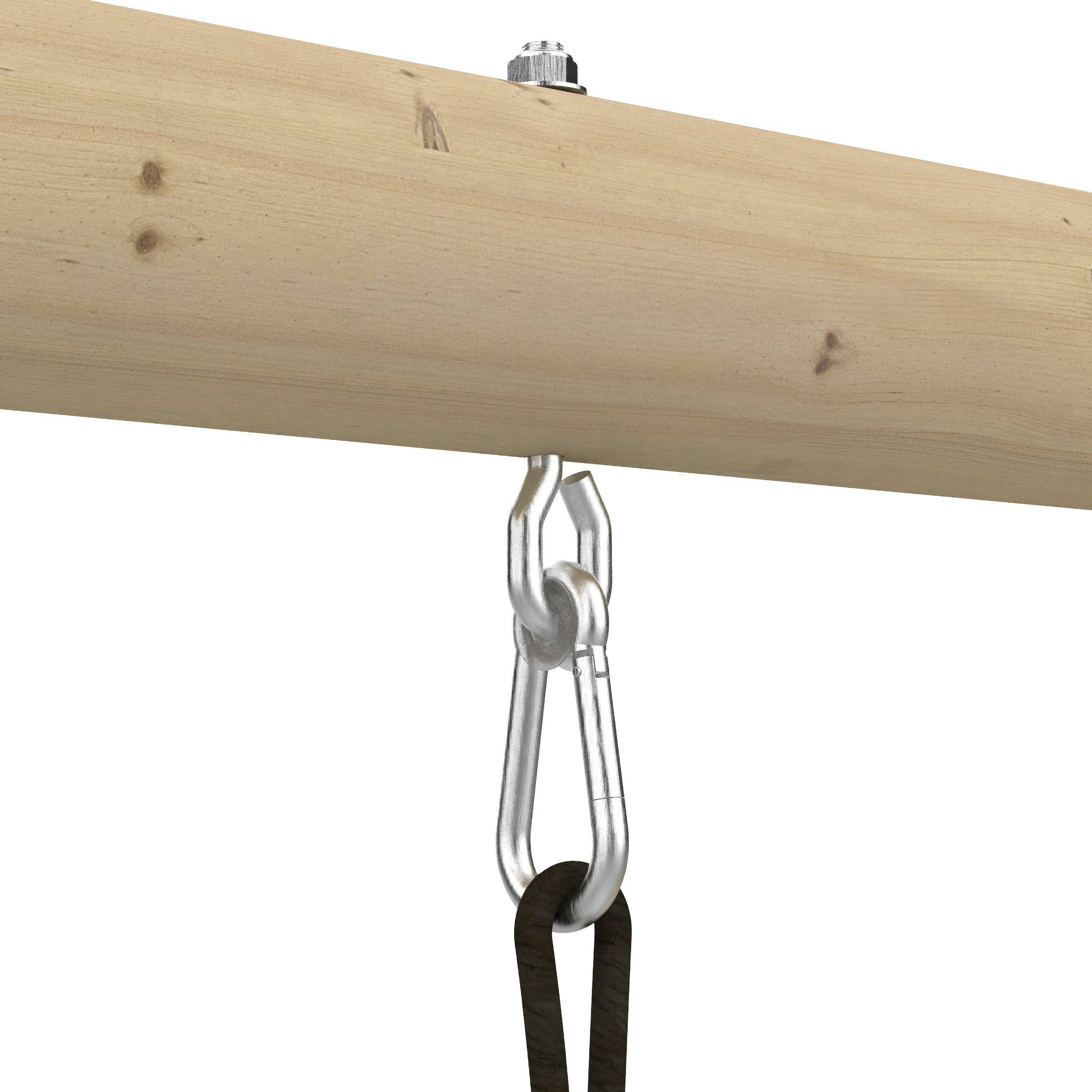 Station BARBOUZET 2 balançoires - vis-à-vis - toboggan - kit d'ancrage - bois FSC® h224 cm - Image 5