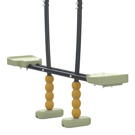 Station BARBOUZET 2 balançoires - vis-à-vis - toboggan - kit d'ancrage - bois FSC® h224 cm - Image 3