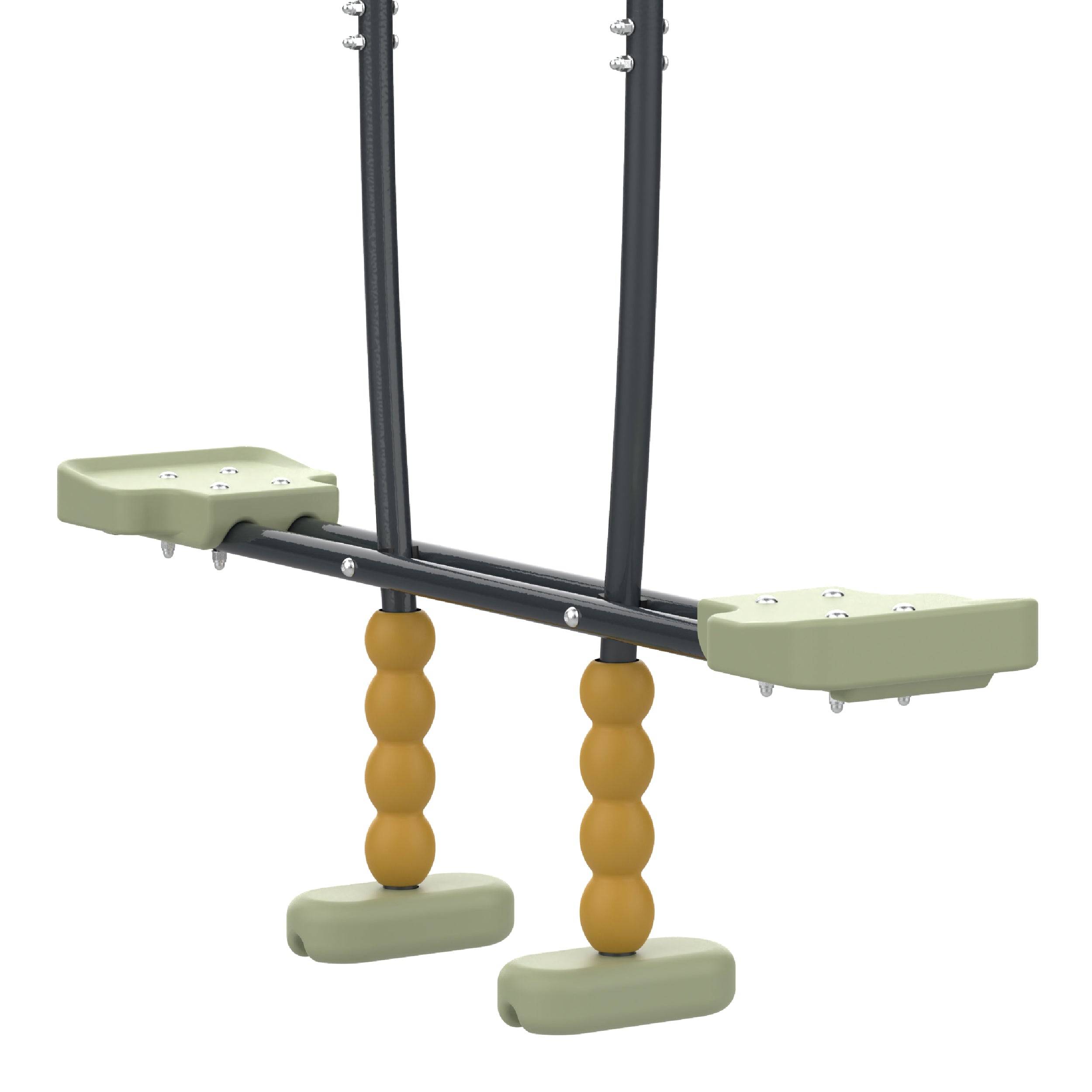 Station BARBOUZET 2 balançoires - vis-à-vis - toboggan - kit d'ancrage - bois FSC® h224 cm - Image 3