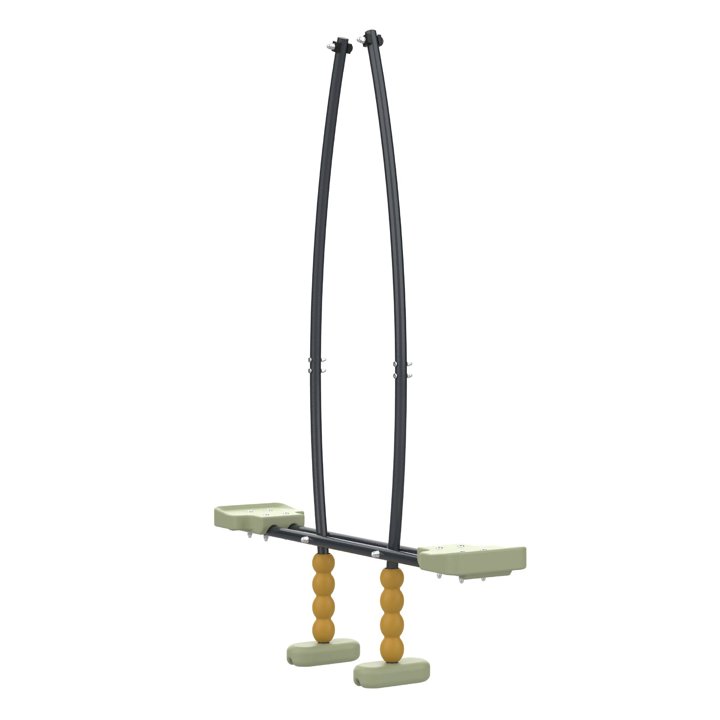 Station BARBOUZET 2 balançoires - vis-à-vis - toboggan - kit d'ancrage - bois FSC® h224 cm - Image 8
