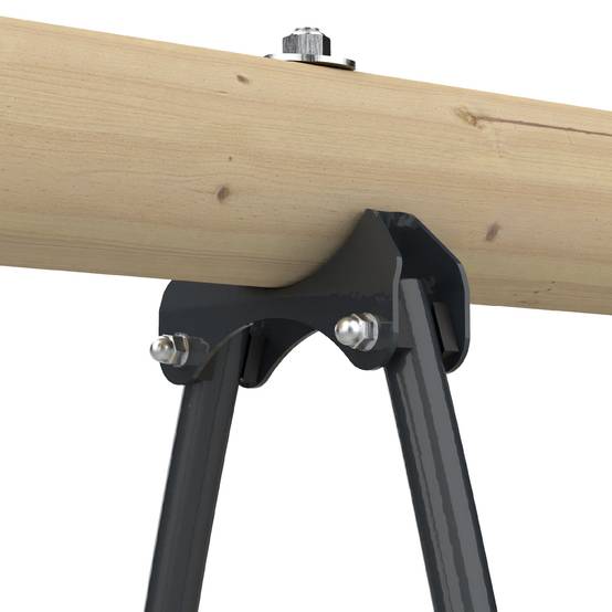 Station BARBOUZET 2 balançoires - vis-à-vis - toboggan - kit d'ancrage - bois FSC® h224 cm - Image 7