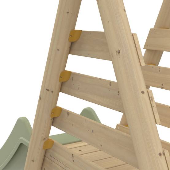 Station BARBOUZET 2 balançoires - vis-à-vis - toboggan - kit d'ancrage - bois FSC® h224 cm - Image 10