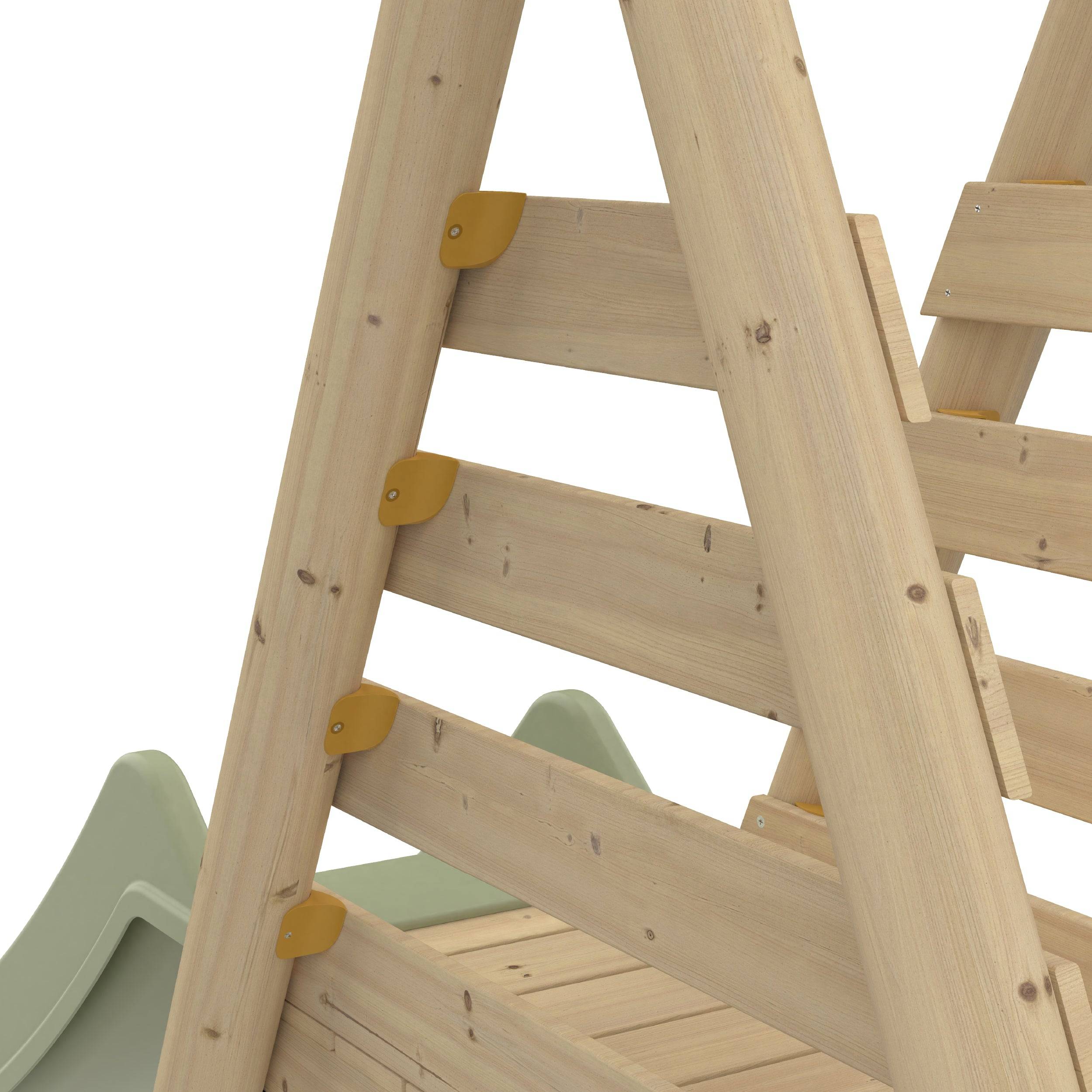 Station BARBOUZET 2 balançoires - vis-à-vis - toboggan - kit d'ancrage - bois FSC® h224 cm - Image 10