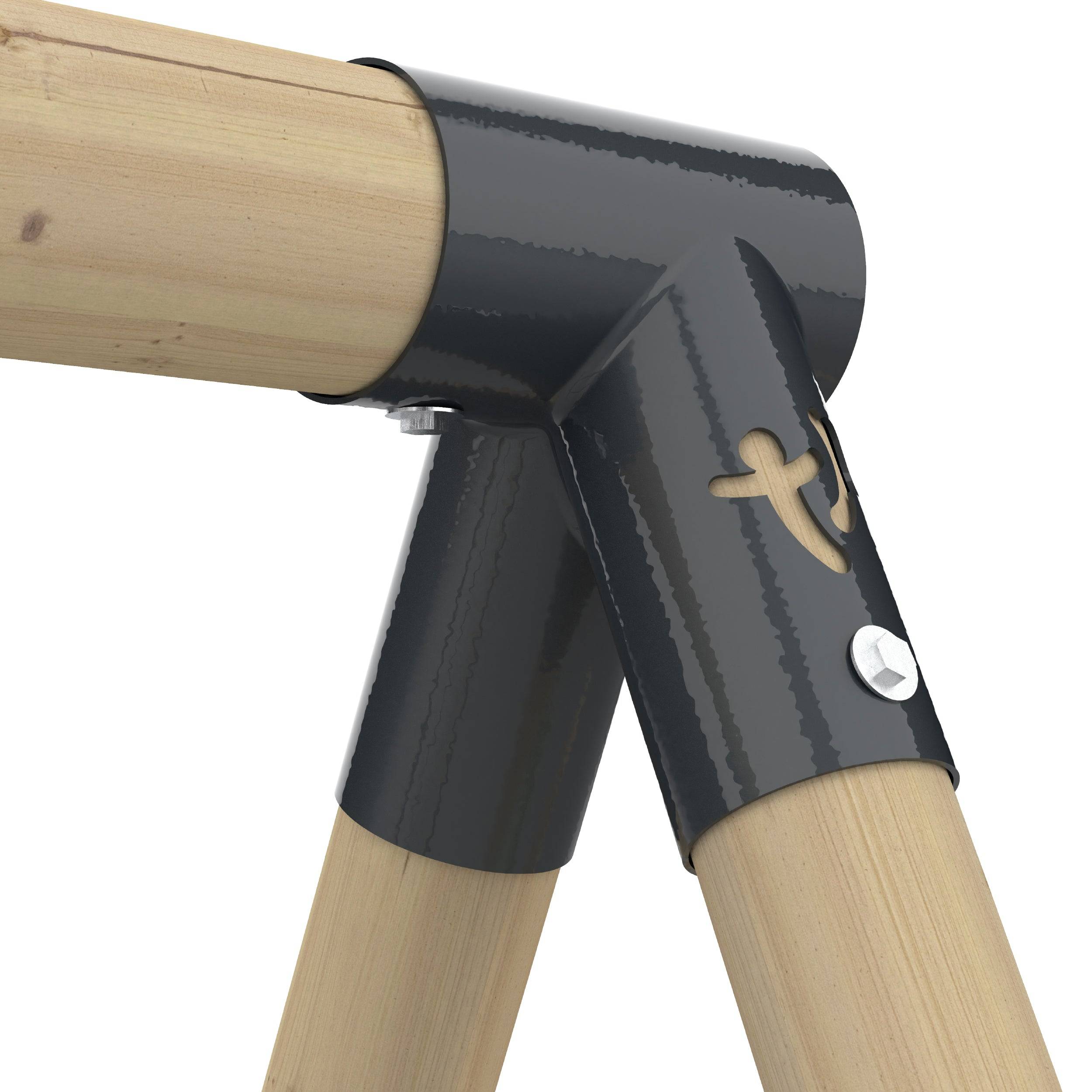 Station BARBOUZET 2 balançoires - vis-à-vis - toboggan - kit d'ancrage - bois FSC® h224 cm - Image 9