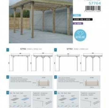 Carport base 6x5 H 4m, Ancrage A visser, Panneaux de toit Aucun - Imagen 4
