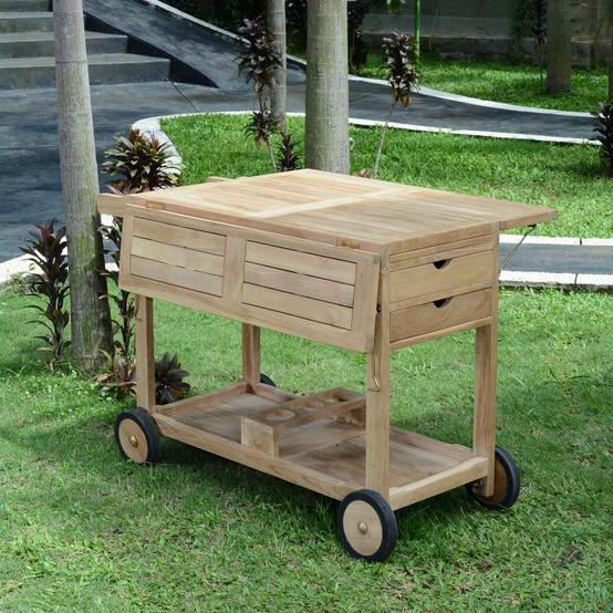 Teck'Attitude - Desserte roulante en teck massif Party - TECK'Attitude - Image 4
