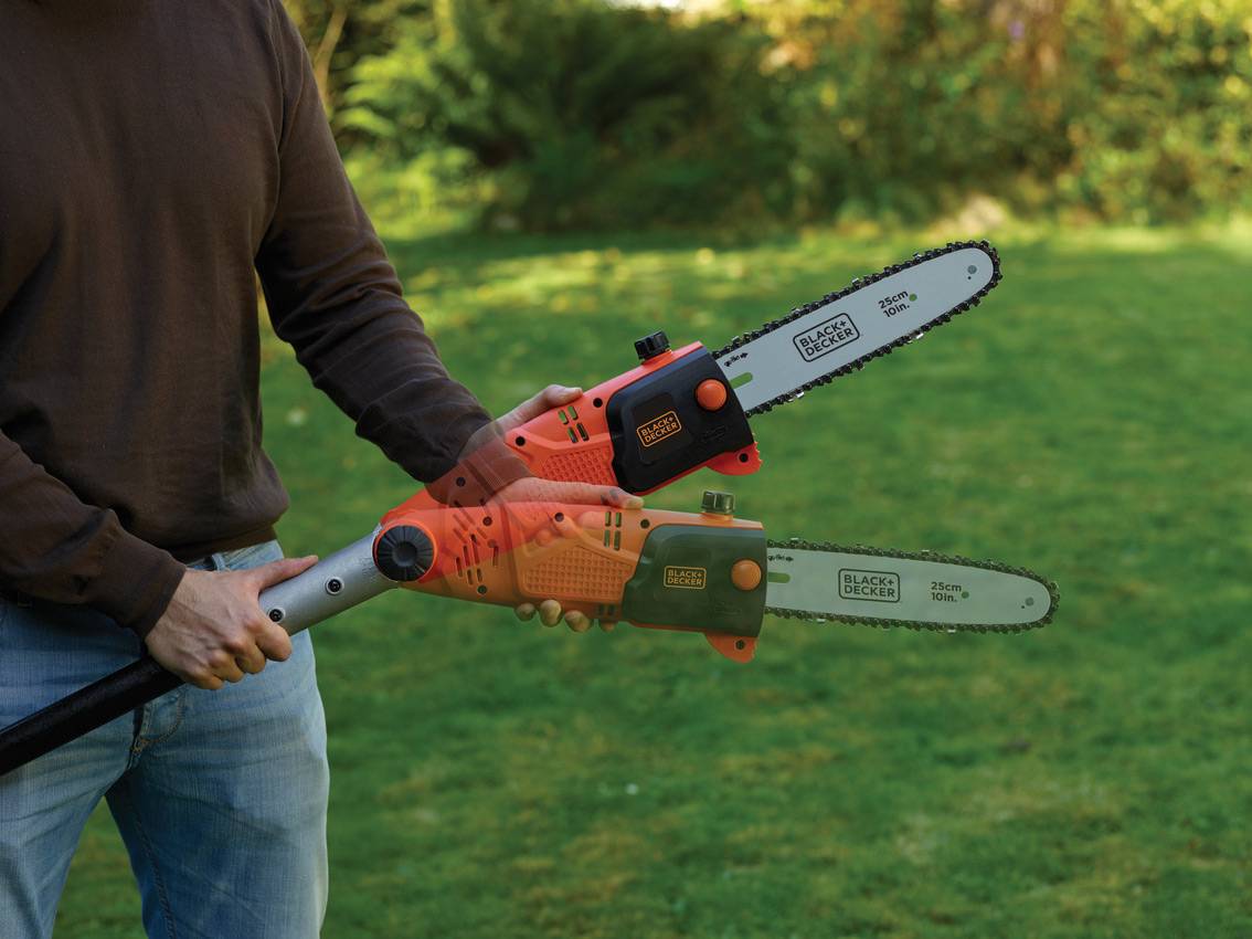 Black & Decker - PS7525-QS Elagueur sur perche filaire - 800 W - Vitesse 11 m/s - Manche de 1,74 m à 2,44m - Branche Ø = 17cm - Guide de 25 cm - Image 2