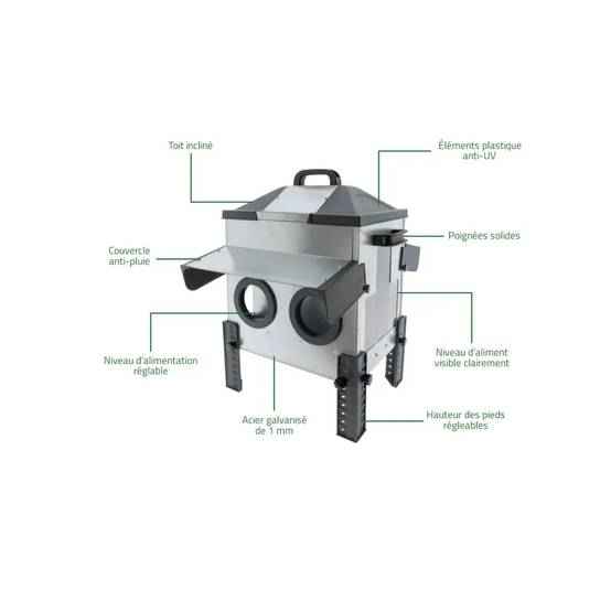 Olba - Mangeoire Robust® pour volailles - 16kg - Acier galvanisé avec couvercle anti-pluie Olba - Image 4