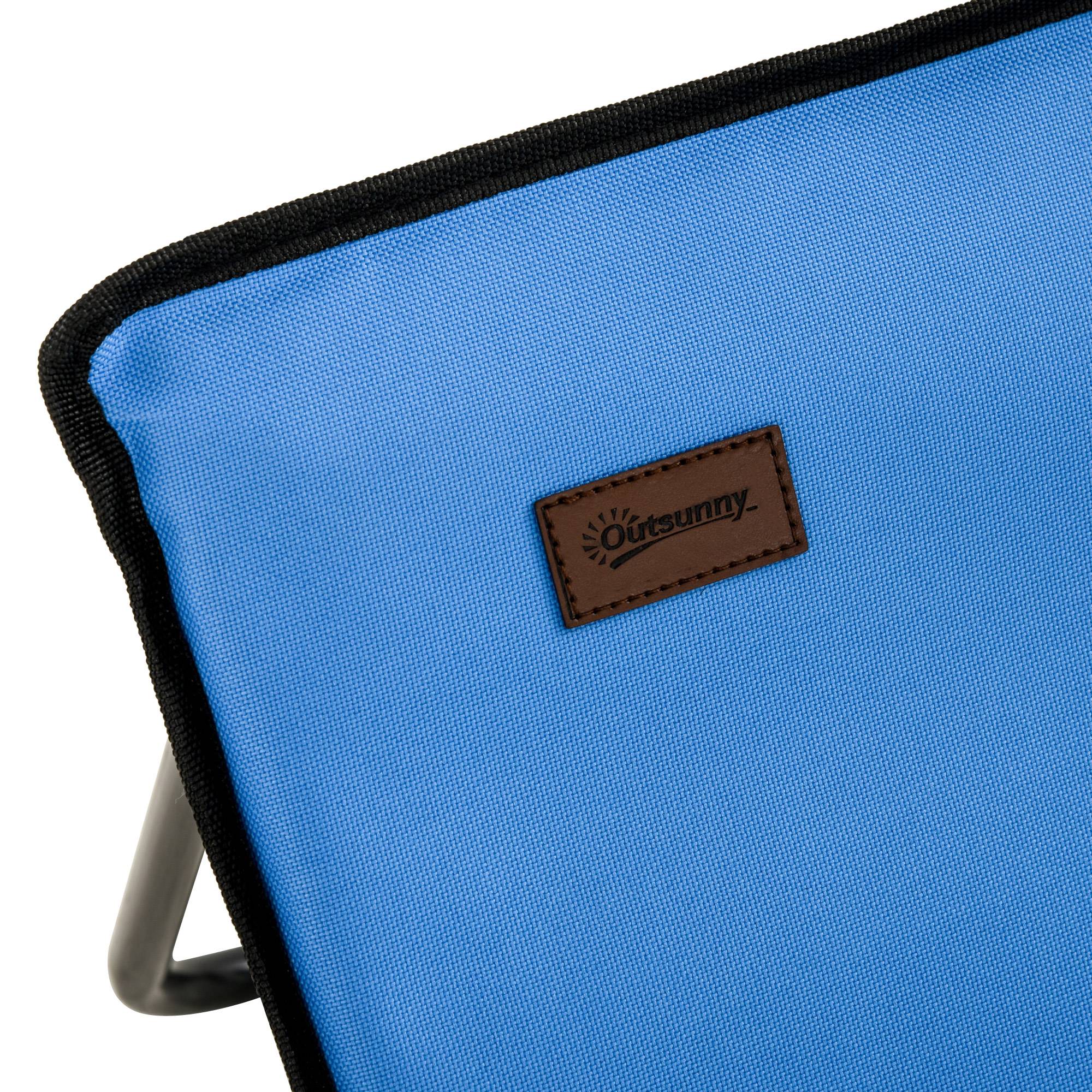 Outsunny - Lot de 2 tapis de plage rembourrés - nattes de plage - dossier inclinable multi-positions - sac transport inclus - métal polyester PVC bleu - Outsunny - Imagen 8