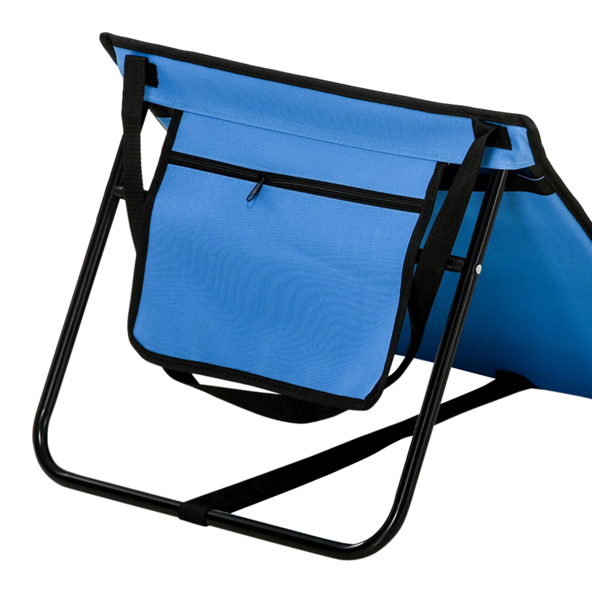 Outsunny - Lot de 2 tapis de plage rembourrés - nattes de plage - dossier inclinable multi-positions - sac transport inclus - métal polyester PVC bleu - Outsunny - Imagen 7