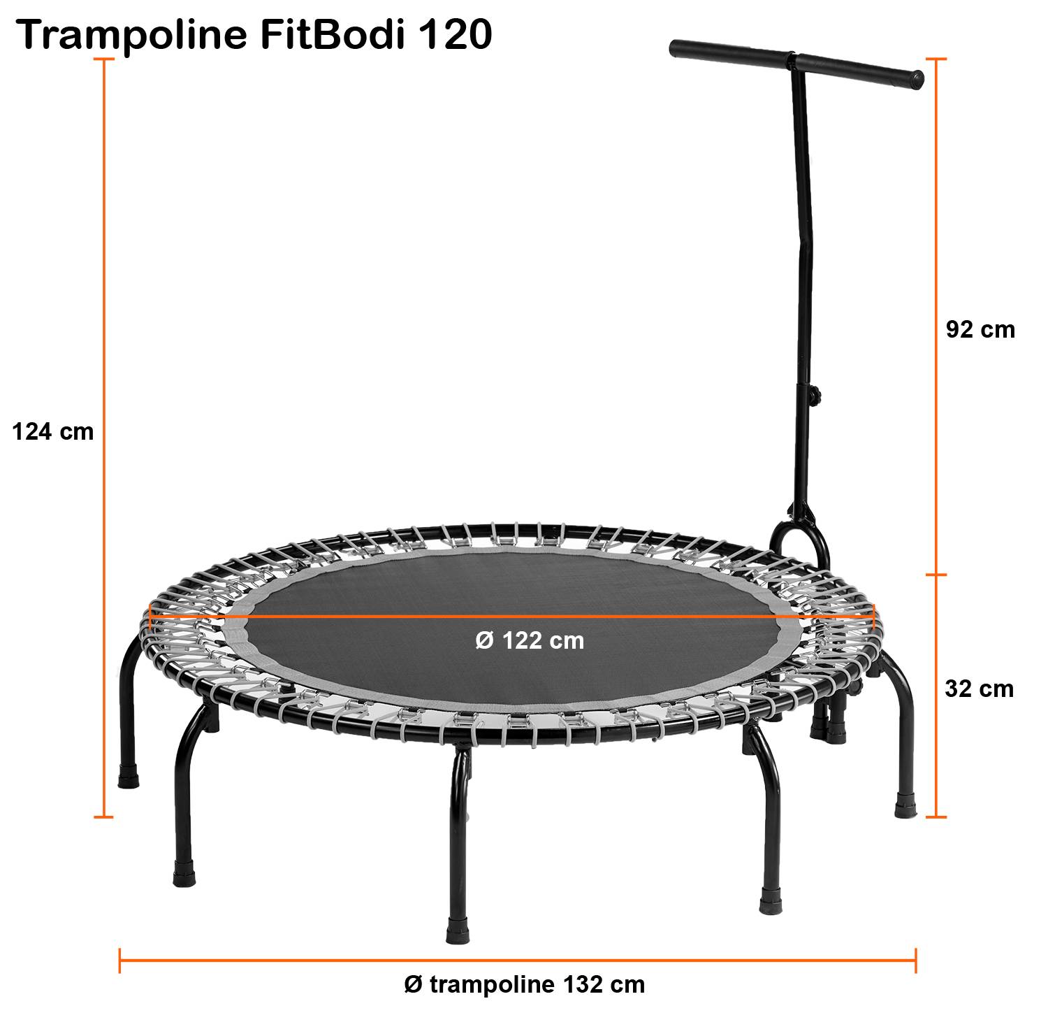 Kangui - Trampoline Fitness Ø 120cm avec barre de maintien - FitBodi 120 Kangui - Imagen 4