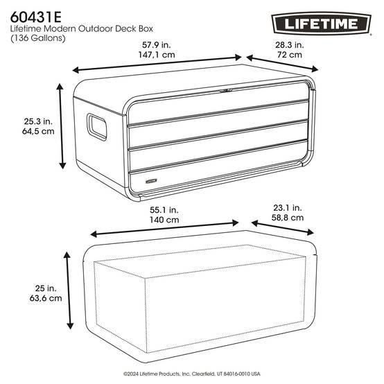 Lifetime - Coffre de rangement exterieur résine Modern Box 515L LIFETIME #60431E - Image 8