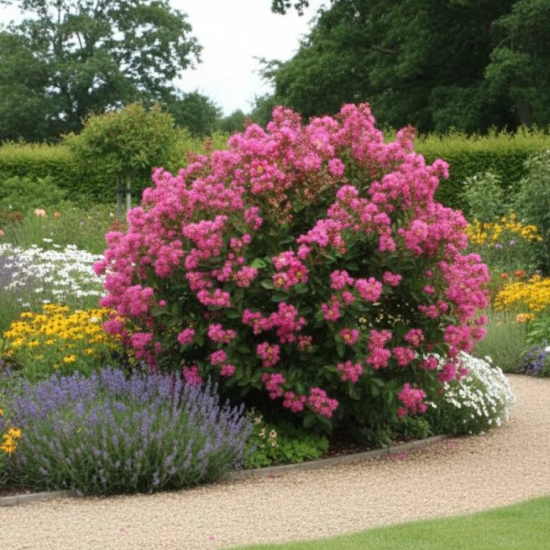 Lilas des Indes Terrasse Rose, Lagerstroemia à fleurs Rose - feuillage Caduc - Pot de 3L - Touffe- hauteur à maturité De 1,00 m à 1,50 m - Image 4