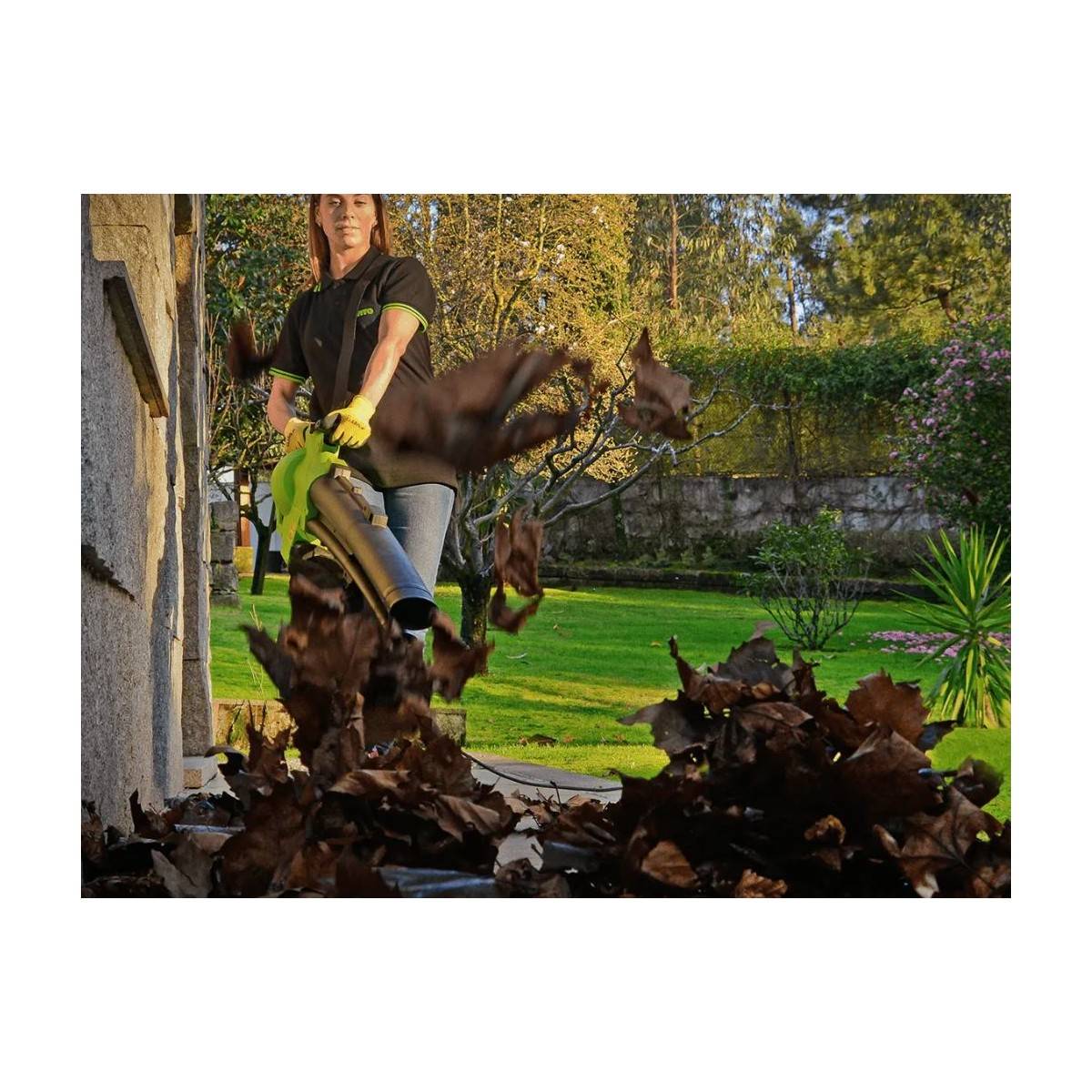 Aspirateur et Souffleur de feuilles 3000W Sac 35L Bandoulière et roulettes Confort VITO - Imagen 2