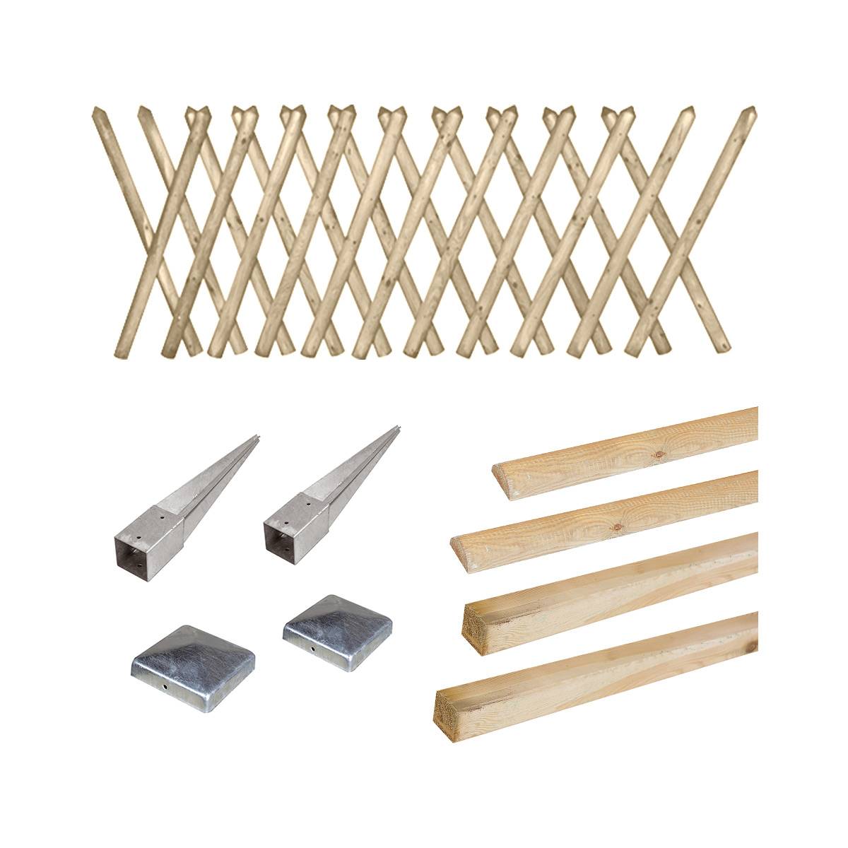 Kit clôture en bois Prunus H 80 à enfoncer - Cémonjardin - Imagen 1