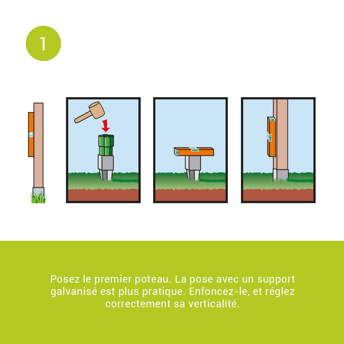 Kit clôture en bois Prunus H 80 à enfoncer - Cémonjardin - Imagen 2
