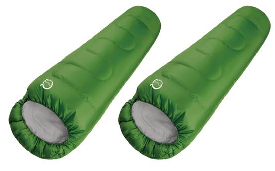 Lot de 2 sacs de couchage de randonnée - Forme momie - Dimensions : 220 x 80 cm - O'Camp