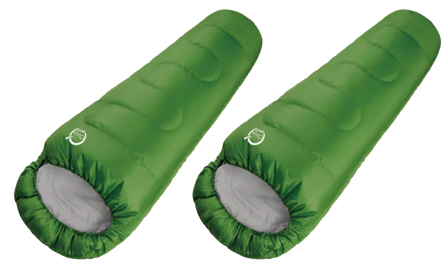 Lot de 2 sacs de couchage de randonnée - Forme momie - Dimensions : 220 x 80 cm - O'Camp