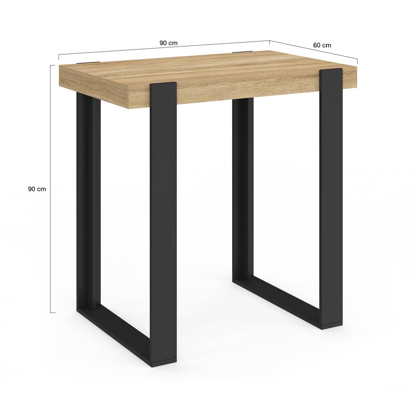 Table haute de bar PHOENIX bois et noir 90 cm - Image 4