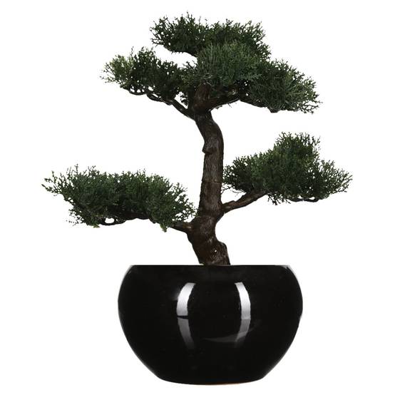 Bonsaï artificiel avec pot - H. 36 cm - Noir - Atmosphera - Image 1