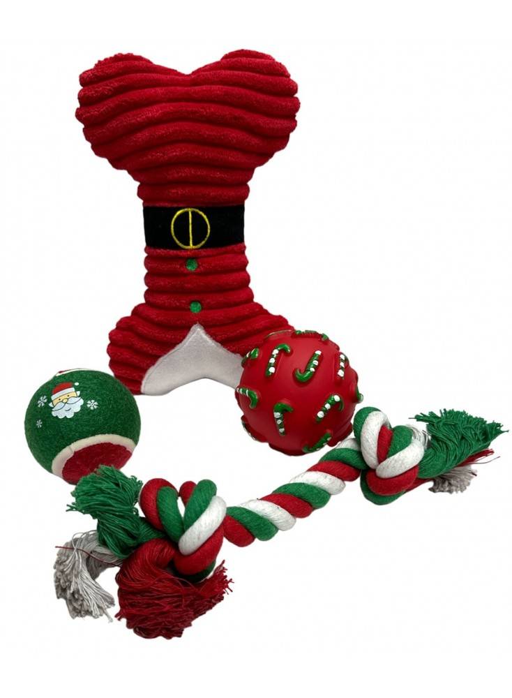 Jouets peluche noël coffret cadeau peluche pour chien taille 25 X 10 CM - Mon Ami Luki - Image 1