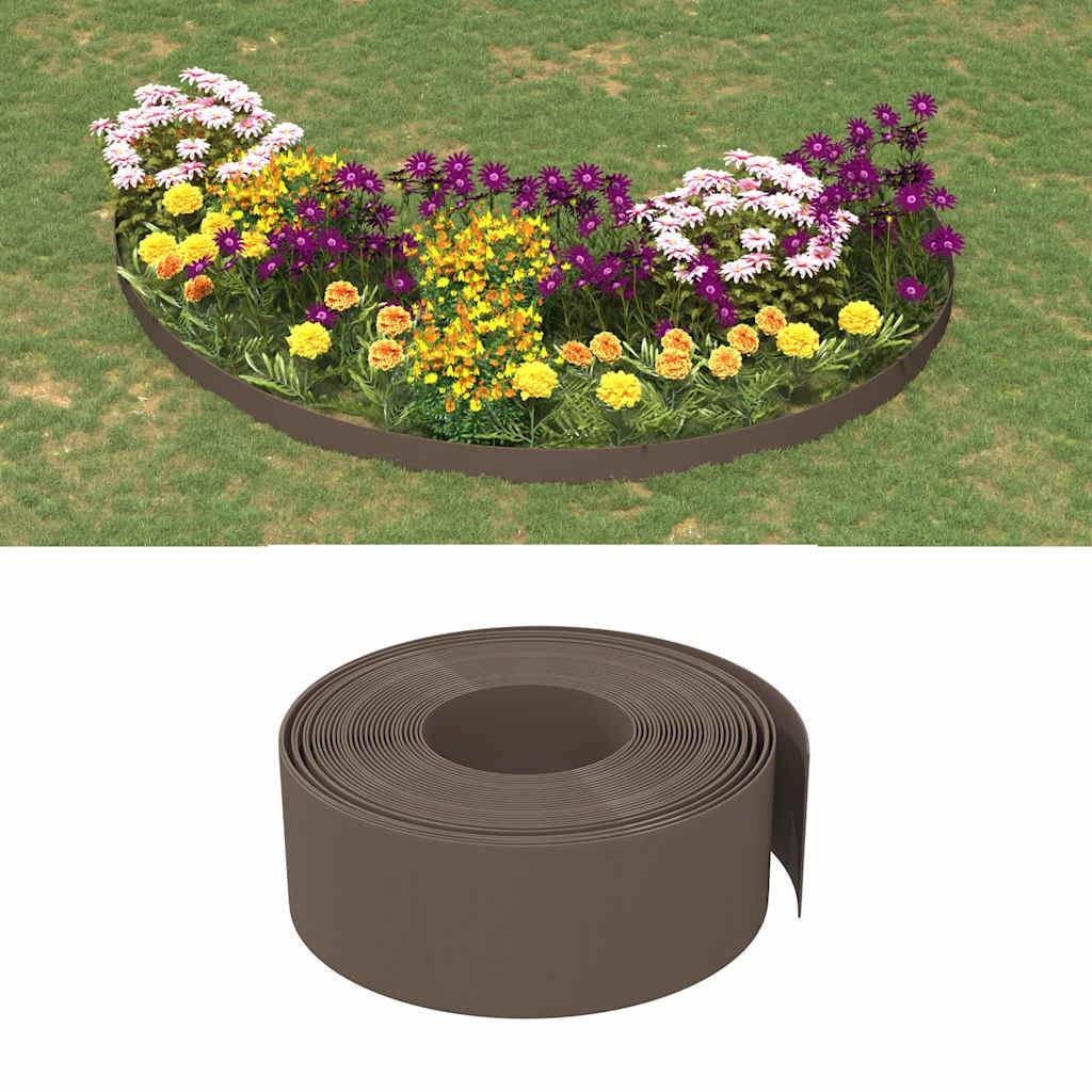 Bordure de pelouse polyéthylène décoration extérieurs 10mx20cm brun - ComfortXL Outdoor Living - Image 1