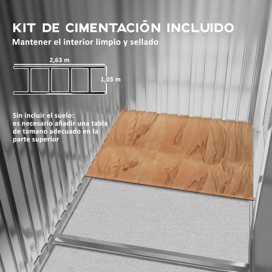 Remise de jardin acier laqué extérieur stockage outils 277x195cm gris - ComfortXL Outdoor Living - Image 8