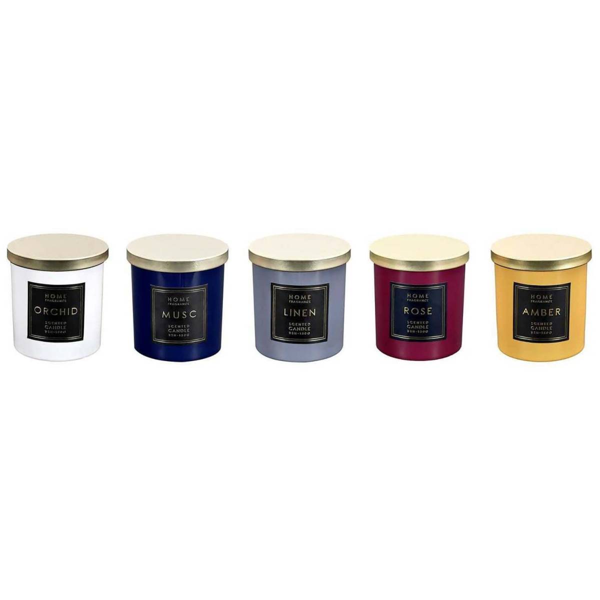 The Home Deco Factory - Bougie parfumée couvercle en métal Fragrance 9 cm (Lot de 5) - Imagen 1