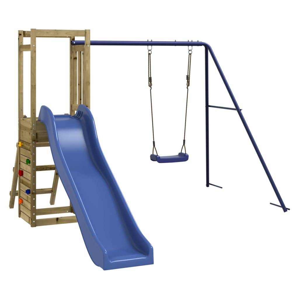 Helloshop26 - Aire de jeux d'extérieur balançoires toboggan portiques robuste jeux jardin 237 x 321 x 169 cm bois de pin imprégné - Imagen 1