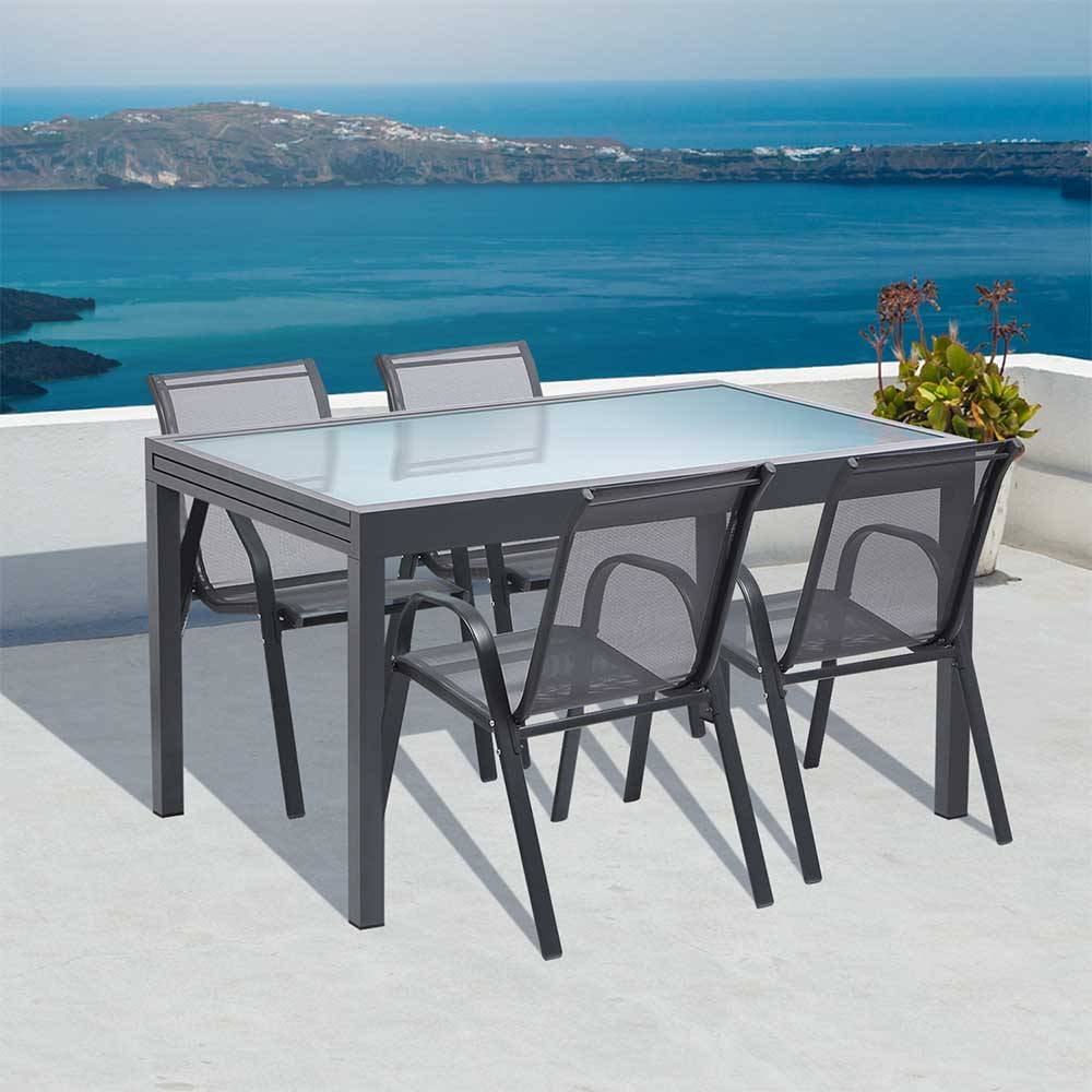 Table de jardin extensible en verre trempé - Image 9