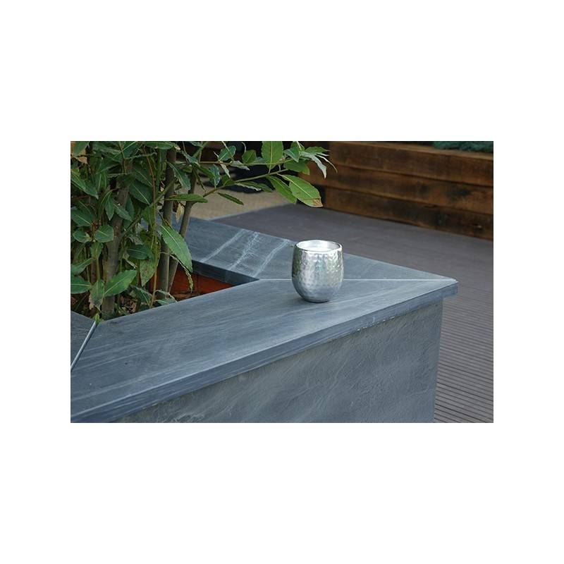 Jardinex - Couvre mur plat ardoise brossée 100 x 30 x 3 cm - Gris (Lot de 10) - Jardinex - Image 2