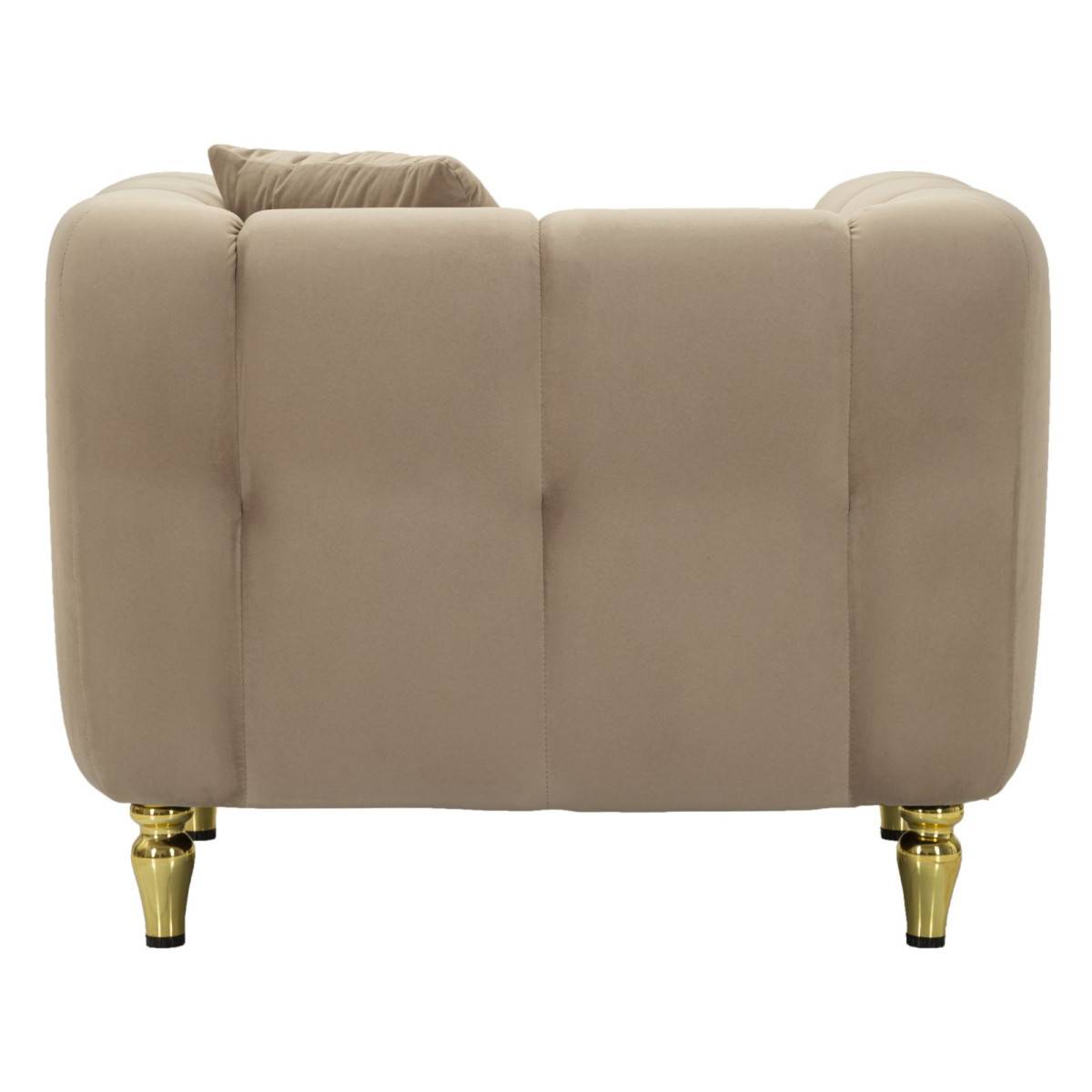 Paris Prix - Fauteuil en Velours Matelassé "Alma" 97cm Gris - Image 9