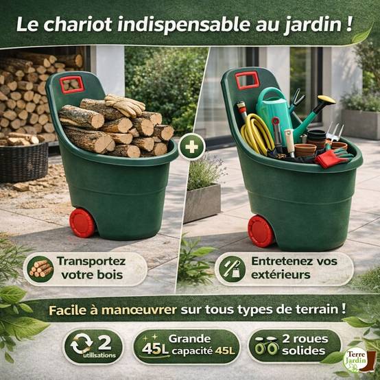 Chariot de jardin 2 roues 45 L - Image 3