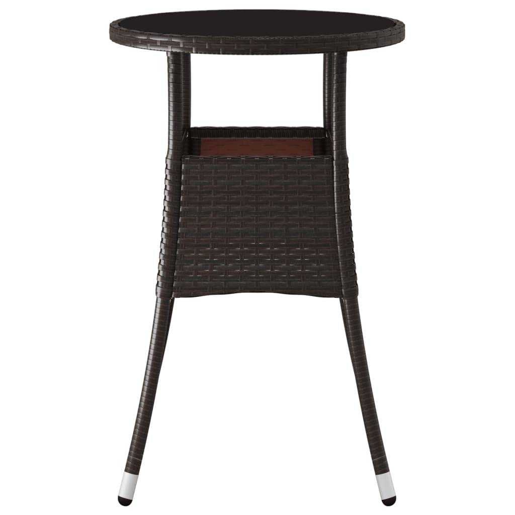 ComfortXL - Petite Table d'Appoint Ronde Marron Ø60 cm en Résine Tressée et Verre Trempé pour Extérieur – ComfortXL Outdoor Living - Image 3