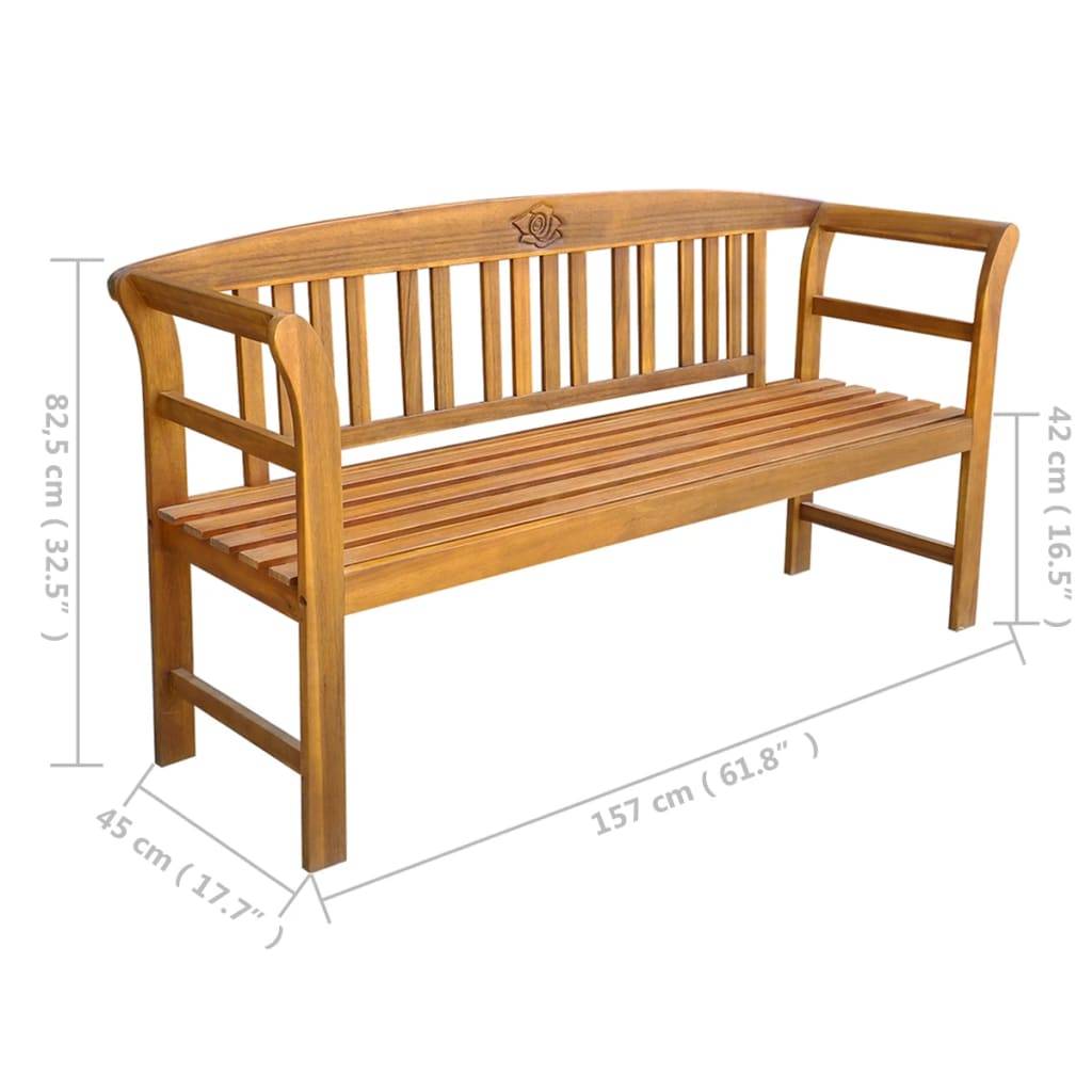 Helloshop26 - Banc de jardin meuble de patio d'extérieur terrasse avec coussin 157 cm bois d'acacia massif - Imagen 9