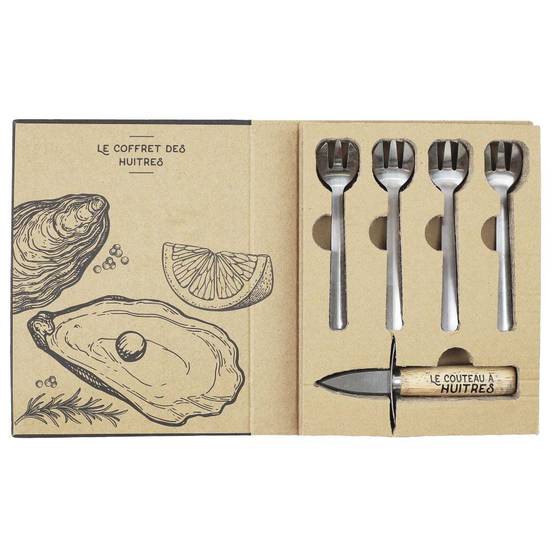 Cook Concept - Coffret couteau à huitres et 4 fourchettes en acier inoxydable - Image 2