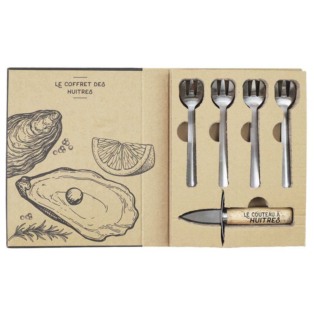 Cook Concept - Coffret couteau à huitres et 4 fourchettes en acier inoxydable - Image 2