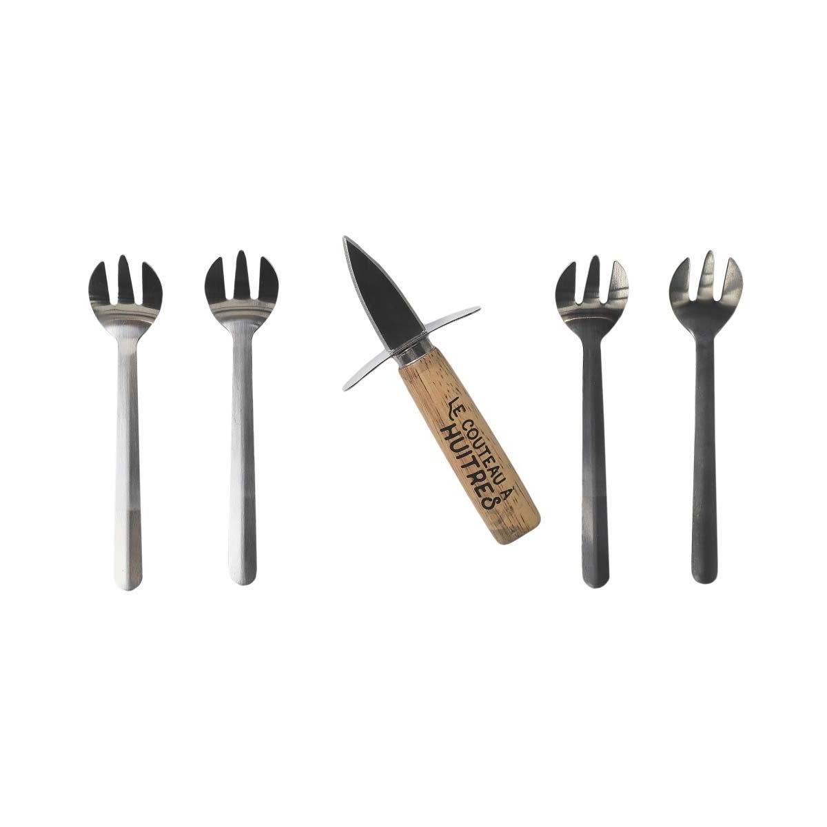 Cook Concept - Coffret couteau à huitres et 4 fourchettes en acier inoxydable - Image 1