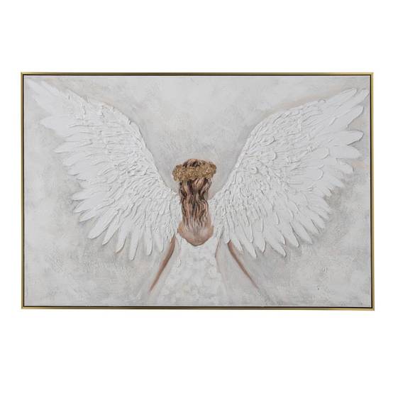 J-Line - Tableau Déco Abstrait "Ange" 82x122cm Blanc - Image 1