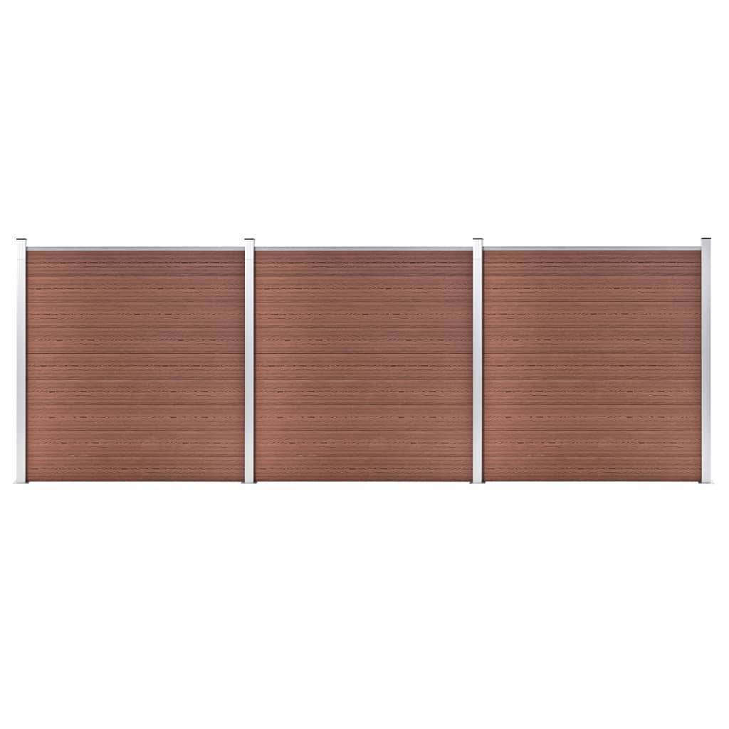 Clôture de jardin WPC 526 x 186 cm Marron - PANGIVO - Image 1