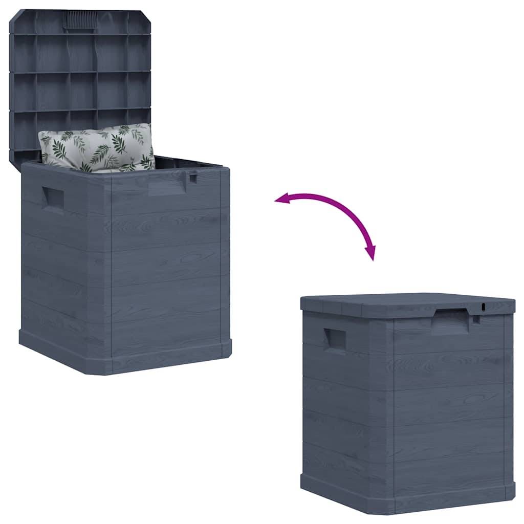 Coffre Rangement Compact Plastique Texture Bois pour Balcon 90L Anthracite 42,5x44x50 cm – ComfortXL Outdoor Living - Image 7