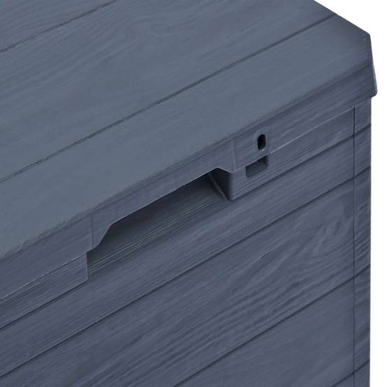 Coffre Rangement Compact Plastique Texture Bois pour Balcon 90L Anthracite 42,5x44x50 cm – ComfortXL Outdoor Living - Image 9