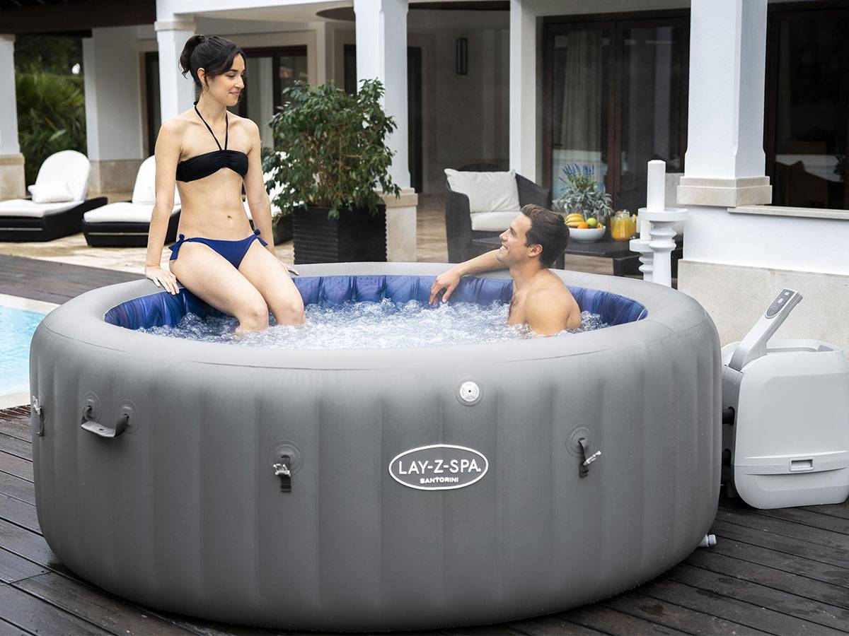 Bestway - Spa gonflable Lay-Z-Spa Santorini rond HydroJet Pro 5/7 places - Bestway - Imagen 4