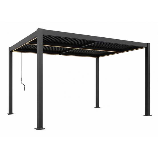 Pergola bioclimatique à LED 4x3m structure aluminium lames orientables CORFU - Image 1